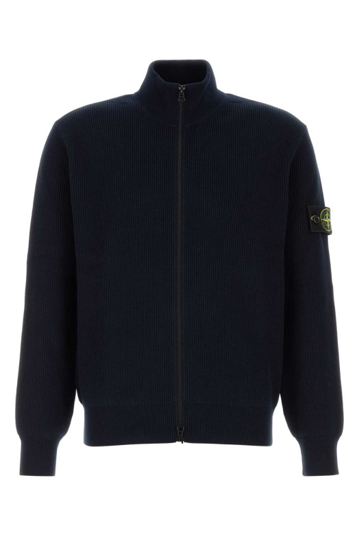 Midnight blue cotton cardigan Black STONE ISLAND (L2S155100126S00D8)