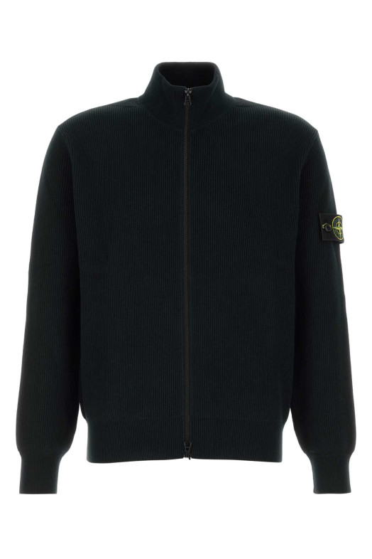 Black cotton cardigan Black STONE ISLAND (L2S155100126S00D8)
