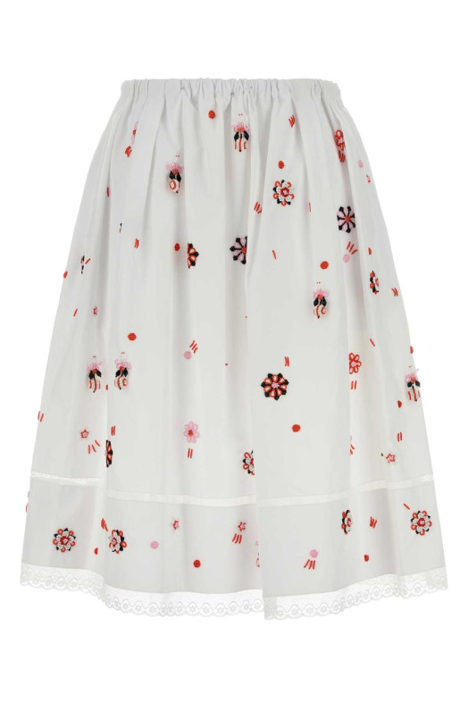 White poplin skirt Black PRADA (P178IRSOOO19Z2)