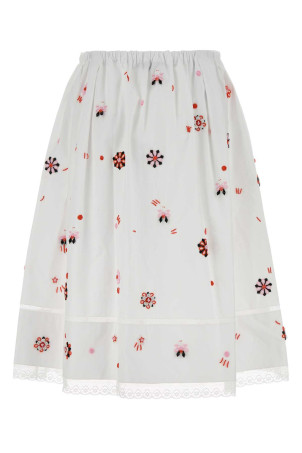 White poplin skirt Black PRADA (P178IRSOOO19Z2)