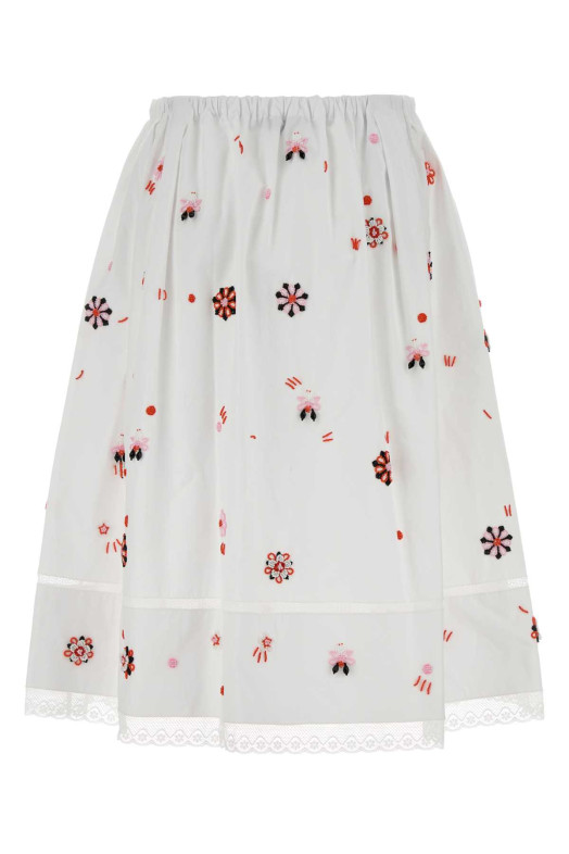 White poplin skirt Black PRADA (P178IRSOOO19Z2)