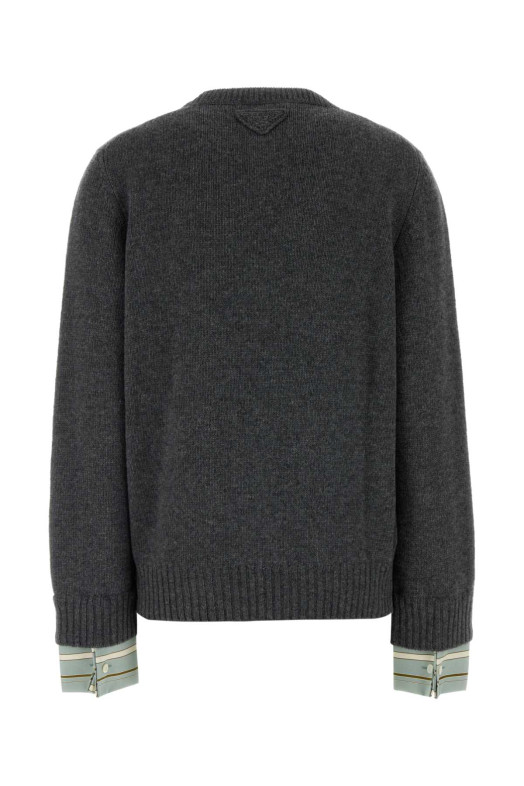 Светло-серый свитер из шерстяной смеси PRADA (P24F3VSOOO6339)