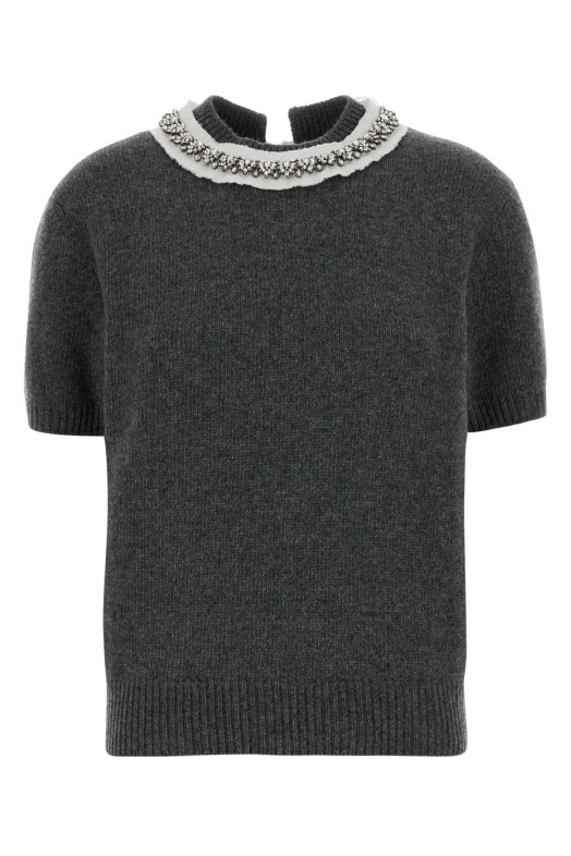Dark grey wool blend sweater PRADA (P24G3SSOOO6556)