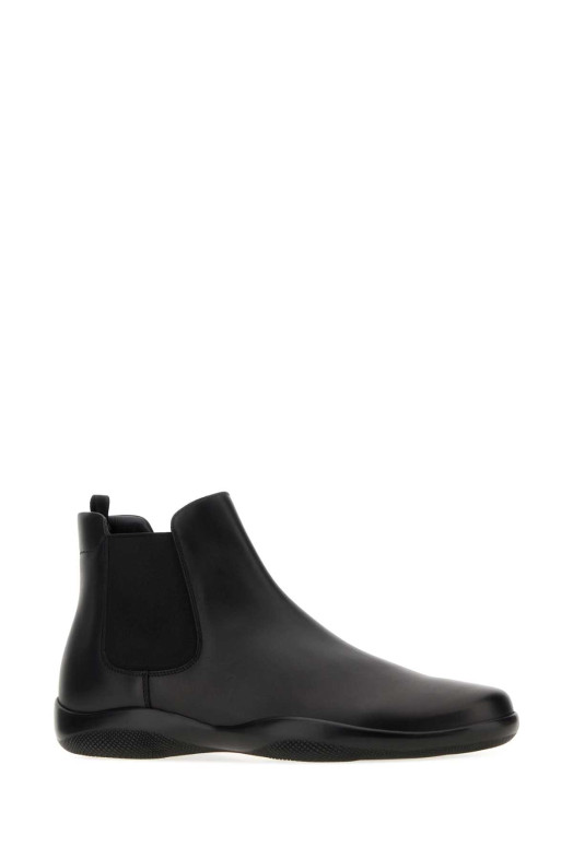 Черные кожаные ботильоны Black PRADA (PS1186FD001070)