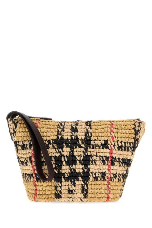 Embroidered raffia beauty case BURBERRY (8124539)