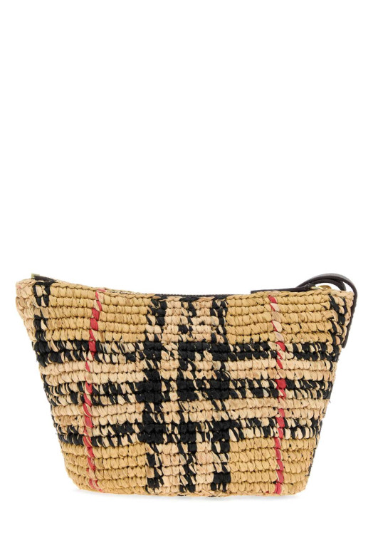 Embroidered raffia beauty case BURBERRY (8124539)