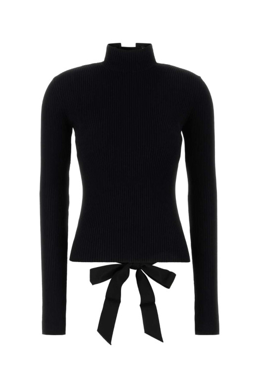 Черный топ из эластичной вискозной смеси, BALENCIAGA (828347T5230)