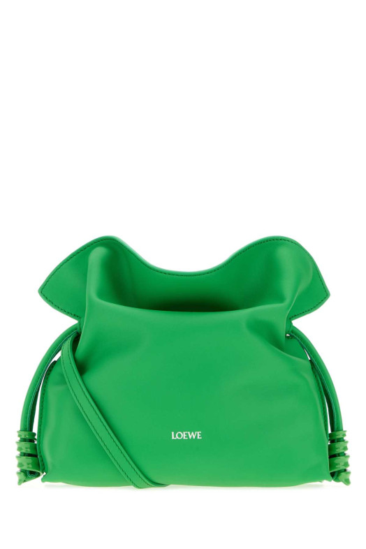 Мини-клатч LOEWE «Фламенко» из кожи травянисто-зелёного цвета (A411FC2XB0)