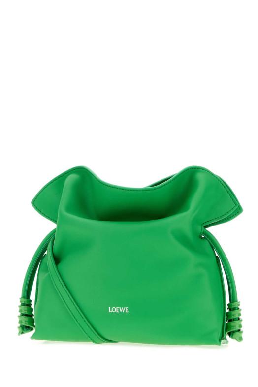 Мини-клатч LOEWE «Фламенко» из кожи травянисто-зелёного цвета (A411FC2XB0)