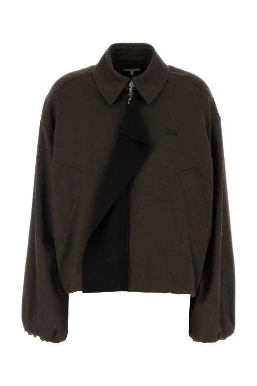 Chocolate viscose blend jacket Brown LOEWE (S359Y02XHT)