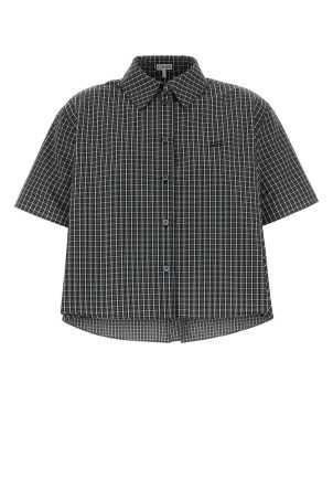 Рубашка с вышивкой из жаккарда, бело-черная, LOEWE (S359Y05XI6)