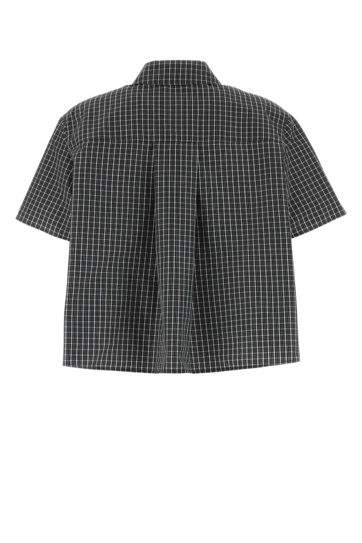 Рубашка с вышивкой из жаккарда, бело-черная, LOEWE (S359Y05XI6)