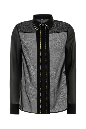 Black silk shirt VERSACE (10223931A12303)