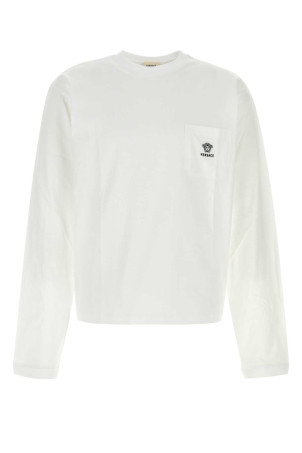 White cotton t-shirt VERSACE (10245731A17915)