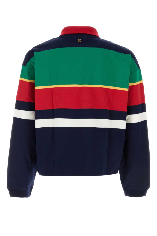 Embroidered cotton polo shirt VERSACE (10245801A17890)