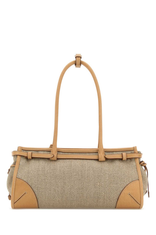 Two-tone canvas and leather medium Prada Bonnie shoulder bag PRADA (1BA426VOTMP0E)