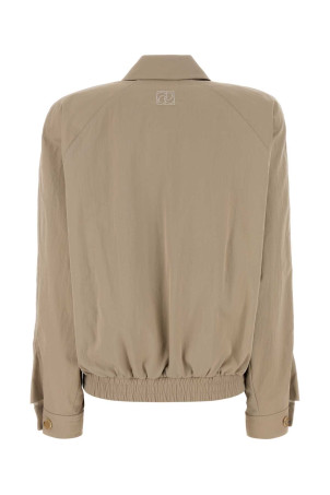 Beige cotton blend bomber jacket Beige MAGDA BUTRYM (223426)