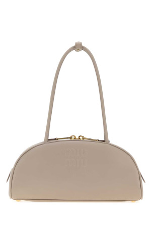 Dove grey leather Beau shoulder bag MIU MIU (5BB1932CRW)