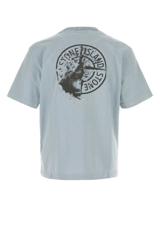 Хлопковая футболка нежно-голубого цвета STONE ISLAND (L2S152100001S0534)