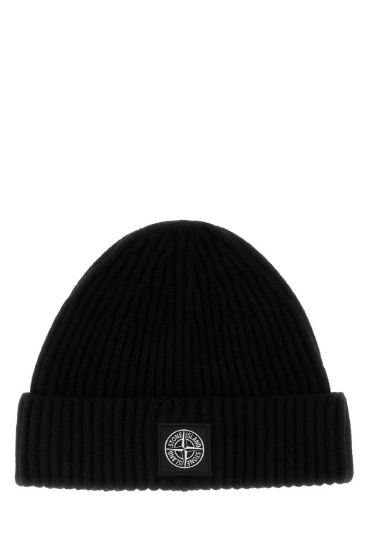 Черная шерстяная шапка-бейсболка Black STONE ISLAND (L2S15N100002S00C3)