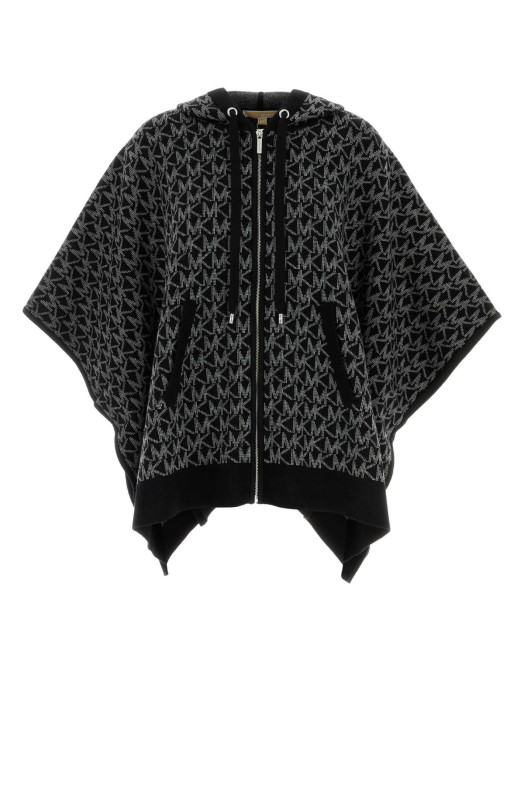 Embroidered wool blend poncho White/Black MICHAEL BY MICHAEL KORS (MT561CCK87)