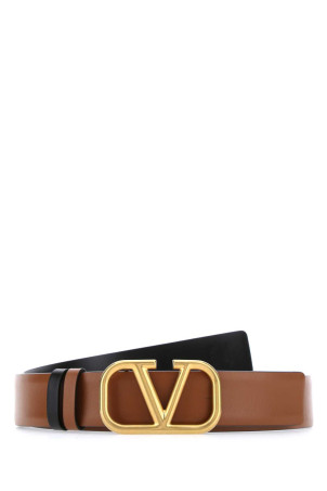 Brown leather VLogo Signature reversible belt VALENTINO GARAVANI (ZW2T0T15ZFR)