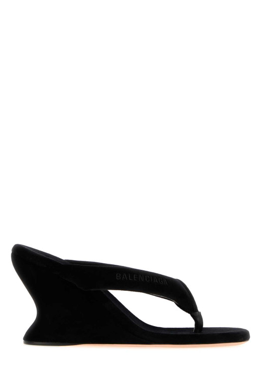 Black velvet thong wedge Black BALENCIAGA (876727WCDQ0)
