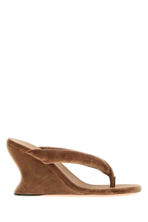 Camel velvet thong wedge Brown BALENCIAGA (876727WCDQ0)