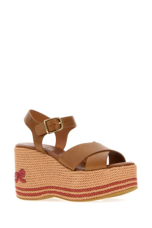 Camel leather ChloÃ¨ Sand wedge Pink CHLOE (CH26U18ZXJ)
