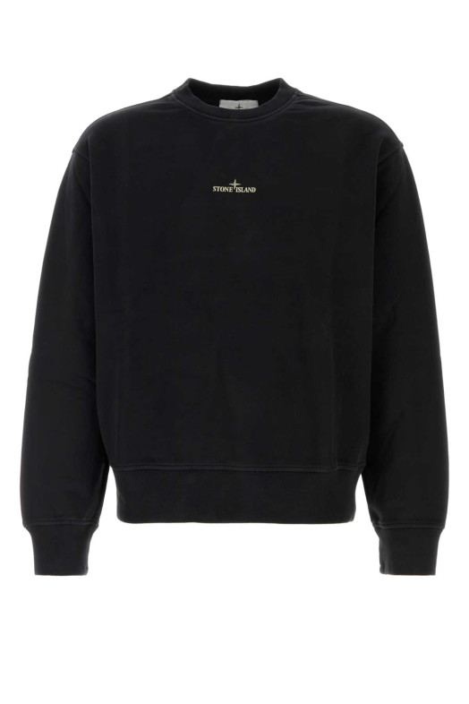 Black cotton sweatshirt Black STONE ISLAND (L2S156100039S0477)