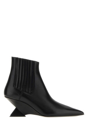 Black leather Cheope ankle boots White THE ATTICO (261WSH00921LBT019AA)