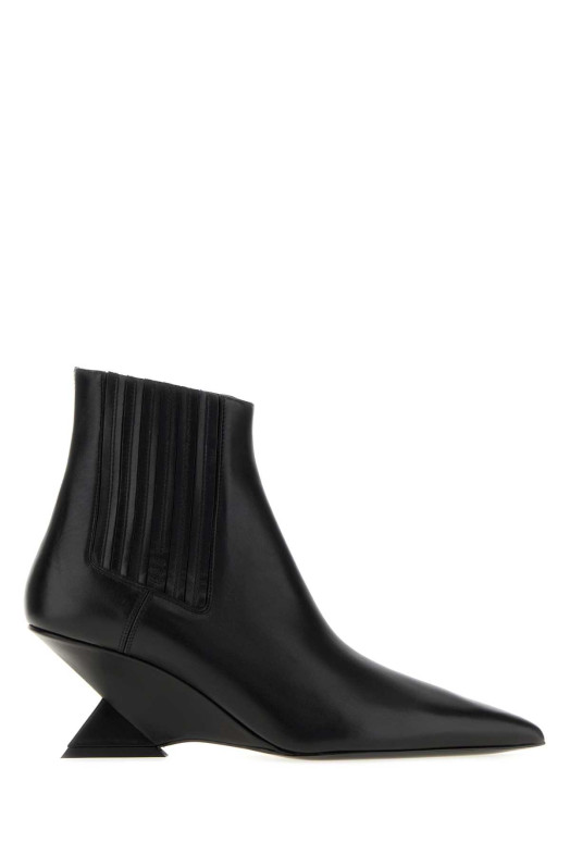 Black leather Cheope ankle boots White THE ATTICO (261WSH00921LBT019AA)