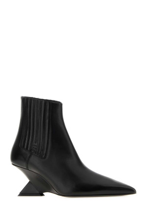 Black leather Cheope ankle boots White THE ATTICO (261WSH00921LBT019AA)