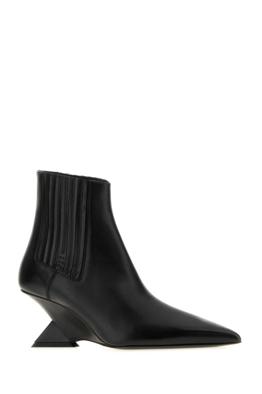 Black leather Cheope ankle boots White THE ATTICO (261WSH00921LBT019AA)
