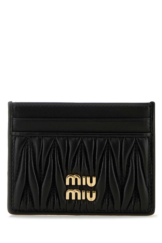 Черный кожаный держатель для карт Black MIU MIU (5MC076AFPP)