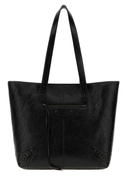 Черная кожаная сумка для покупок Le City, черная, BALENCIAGA (8731742ABEK)