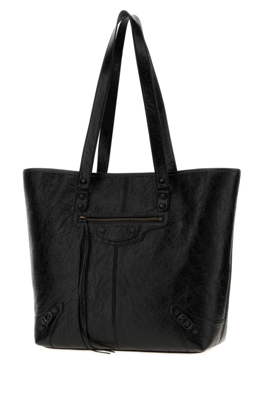 Черная кожаная сумка для покупок Le City, черная, BALENCIAGA (8731742ABEK)