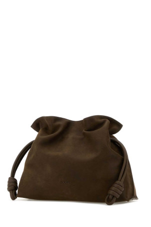 Brown nabuk medium Flamenco clutch Beige LOEWE (A411FC1XDT)