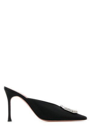 CAMELIA MULE 90 SATIN BLACK  WHITE Black AMINA MUADDI (CAMELIAMULE90)