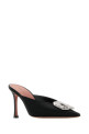 CAMELIA MULE 90 SATIN BLACK  WHITE Black AMINA MUADDI (CAMELIAMULE90)