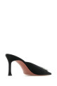 CAMELIA MULE 90 SATIN BLACK  WHITE Black AMINA MUADDI (CAMELIAMULE90)
