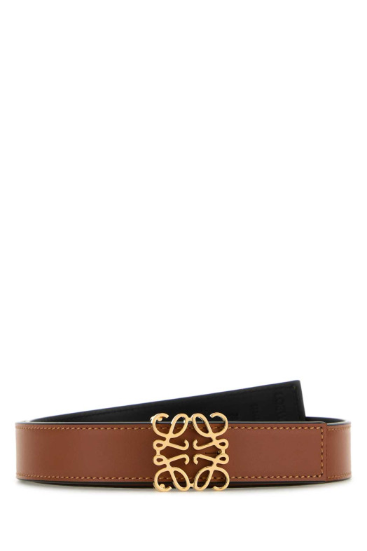 Двусторонний ремень из кожи цвета карамели LOEWE (E821Z26X03)
