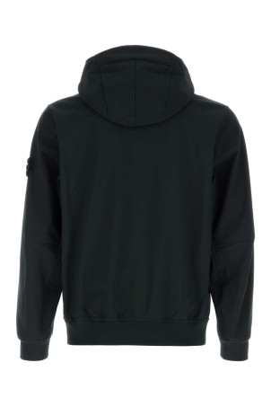 Black stretch polyester jacket Black STONE ISLAND (L2S15Q100004S0B22)