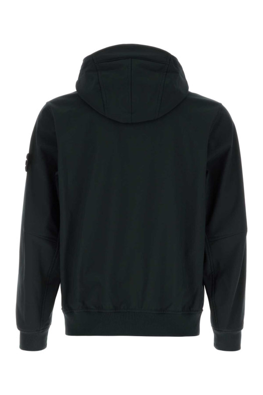 Black stretch polyester jacket Black STONE ISLAND (L2S15Q100004S0B22)