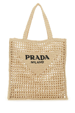 Raffia shopping bag PRADA (1BG3932C2T)