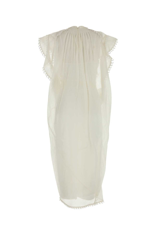 White linen blend Balance dress Black ZIMMERMANN (2928DS253)