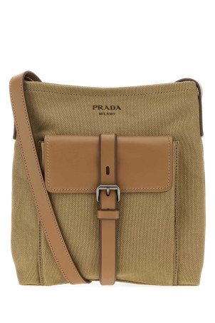 Khaki canvas Prada Route crossbody bag PRADA (2VH2082G6S)