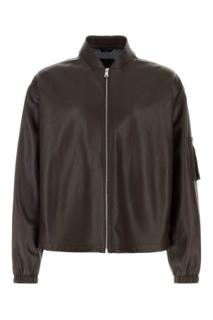 Chocolate nappa leather bomber jacket FENDI (FPJ156AVZZ)