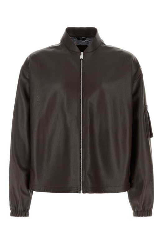 Chocolate nappa leather bomber jacket FENDI (FPJ156AVZZ)