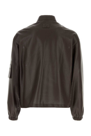 Chocolate nappa leather bomber jacket FENDI (FPJ156AVZZ)